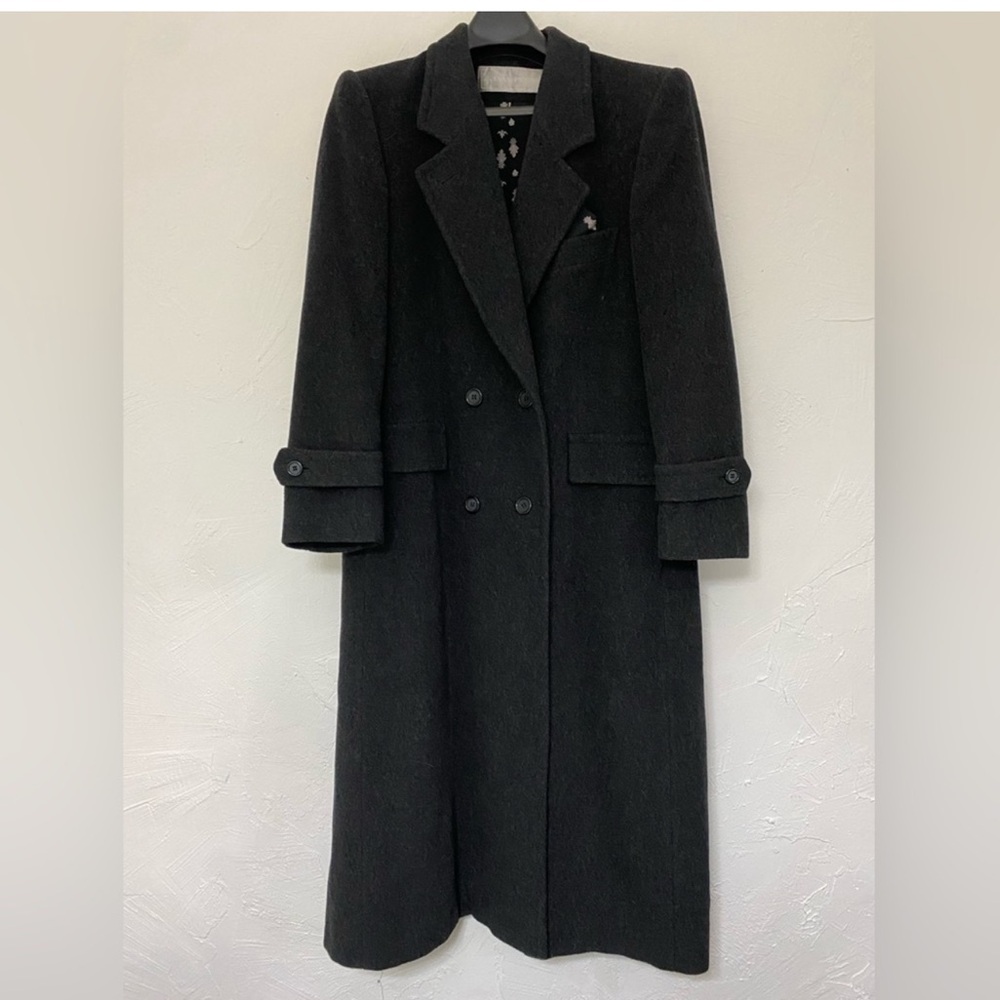 Evan Picone Long Wool Coat Black Size L